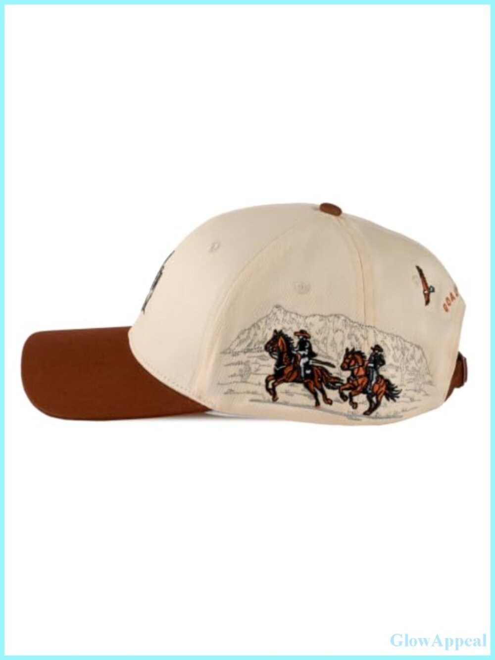 Western Embroidered Baseball Cap Adjustable Unisex Cowboy Hat Tan